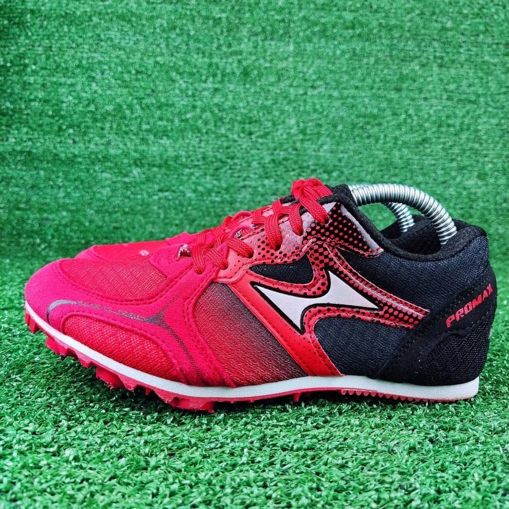 Health Track Spikes Kids Size 5 Red Black Promax H2204 Athletic Racing Shoes